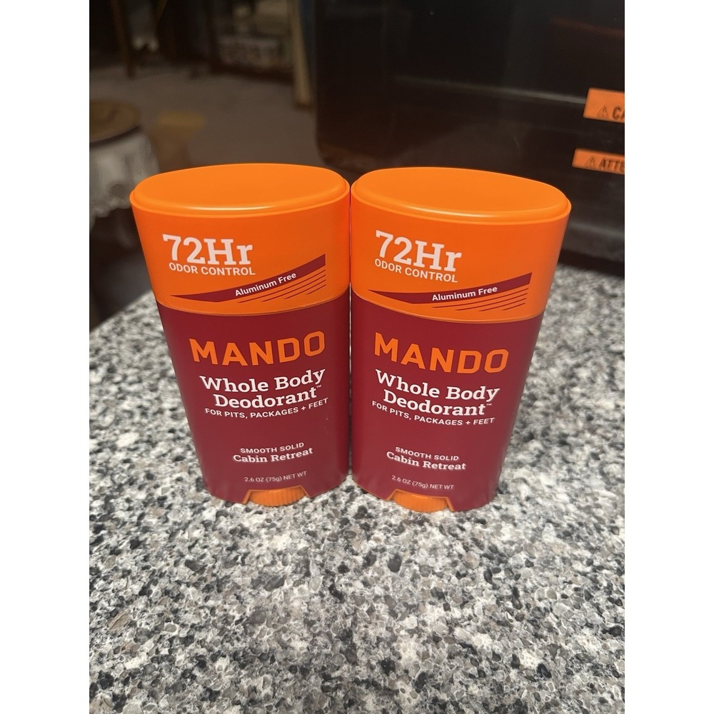 Mando 72 Hour Whole Body Deodorant Smooth Solid Cabin‎ Retreat Scent X2